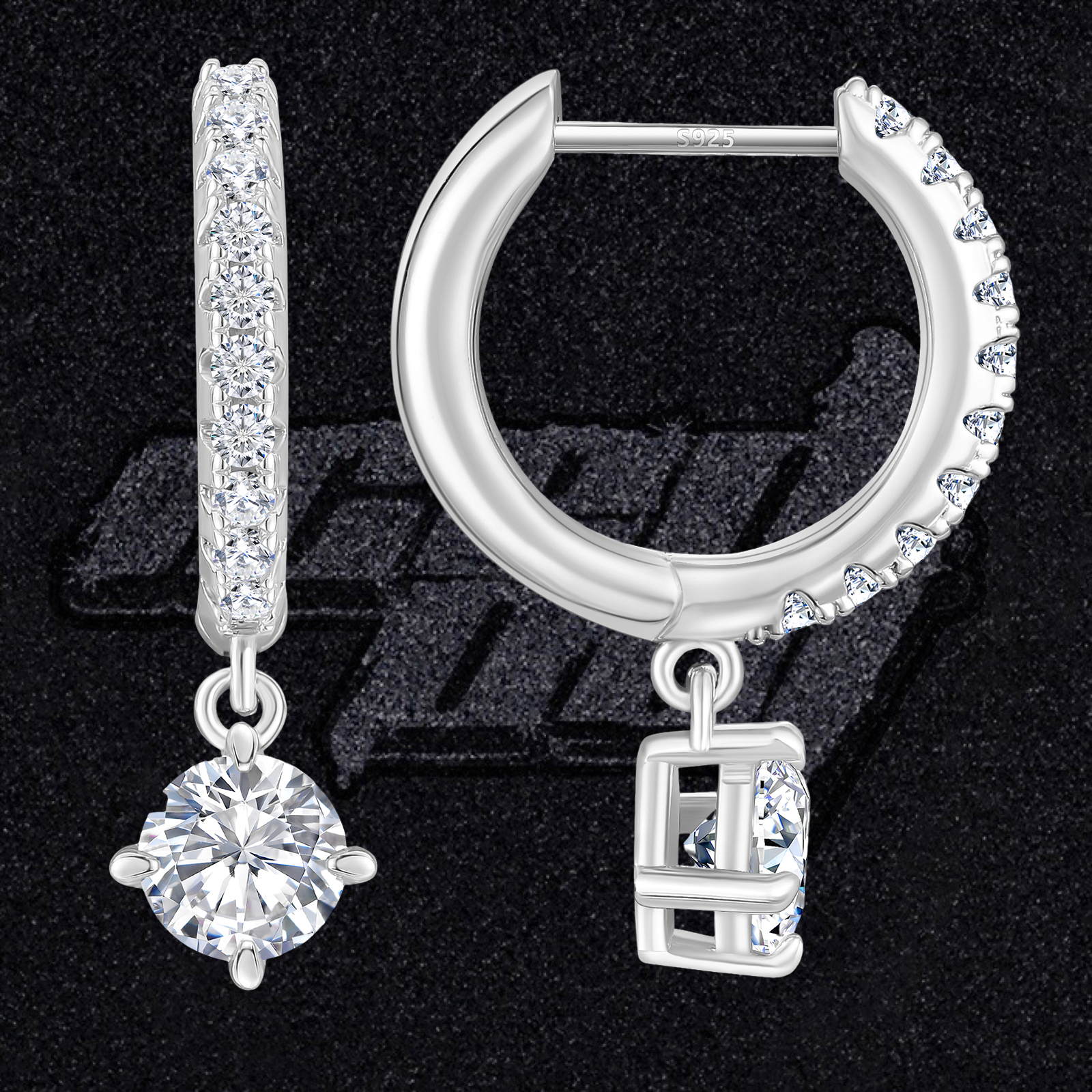 Icedout Dangle Hoop 10mm eyrnalokkar